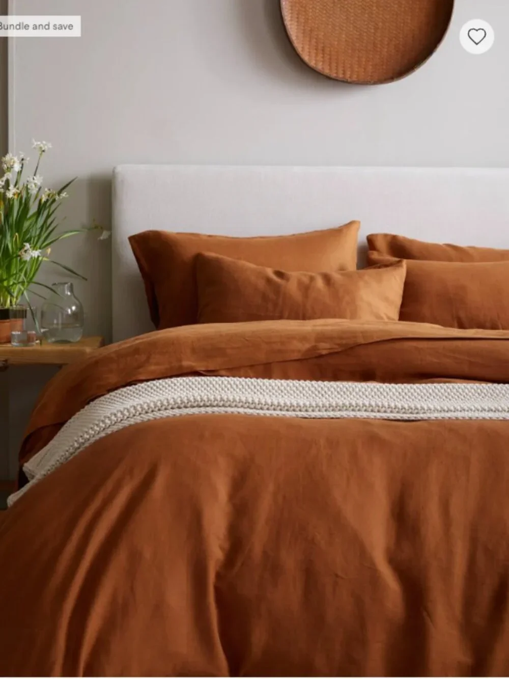 NWOT Quince 100% European Linen Duvet Cover Twin Terracotta Linen Bedding